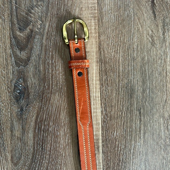 Leegin Men’s Leather Belt 32 with solid brass buckle brown - Picture 15 of 16